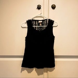 Black tank with lace detailing